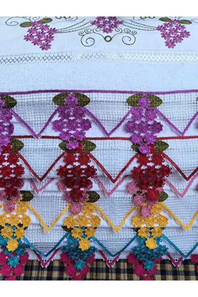 Peacock Вишита ручна серветка, високої якості з мереживом (6 ШТУК)