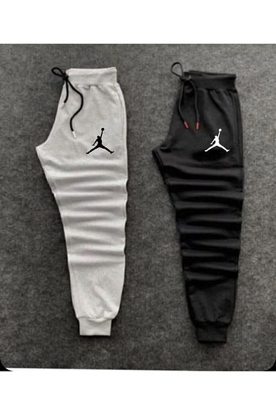 ALCİNOUS Unisex Personality Raised Grey_Black Printed Sweatpants Σετ δύο τεμαχίων