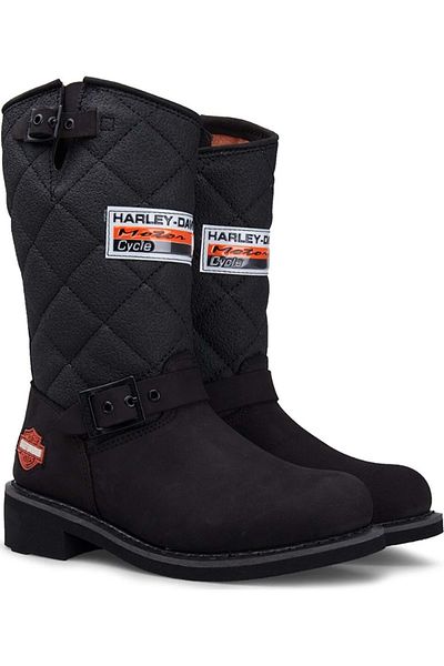 Harley Davidson 025 γρ 100071   Laconia 644 Δερμάτινα Κοντά Γυναικεία Μποτάκια Μαύρο-nubuck