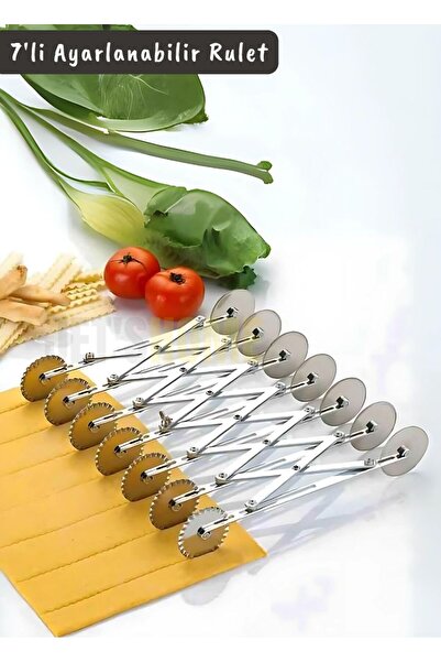 Jet's Home 7 قطع من قطع العجين، قطاعة المعكرونة القابلة للتعديل، قطاعة البيتز...