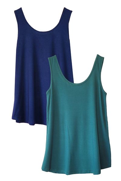 COTENCONCEPT 2 Pieces A-Line Cotton Thick Strap Athlete T-Shirt