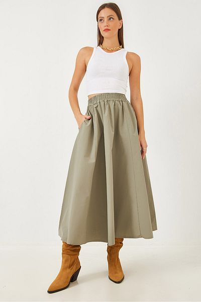 Bianco Lucci Damen-Fallschirm-Ballonrock mit Taschendetail und elastischem Bund 60251891