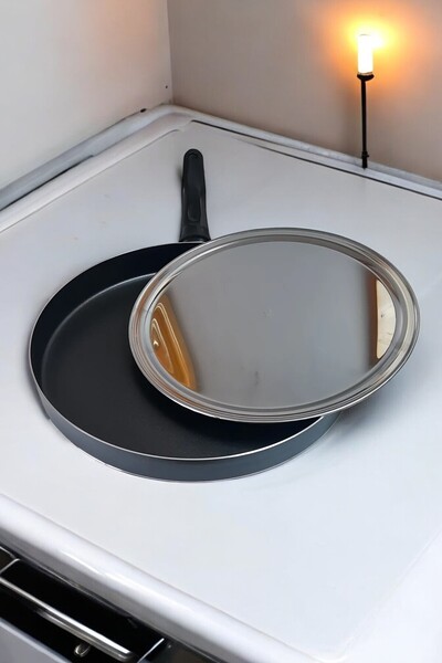 CocoVia Büyük Boy 32 Cm Kapaklı Balık Pişirme Tavası 32 Cm