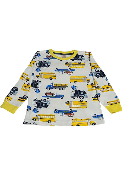 elmas kids Araba Otobüs Kamyon Desenli Pamuklu Pijama Takımı