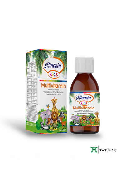 MİNASİA KİDS Multivitamin 200ml ( Aserola Meyvesi, Vitaminler Ve Mineraller )
