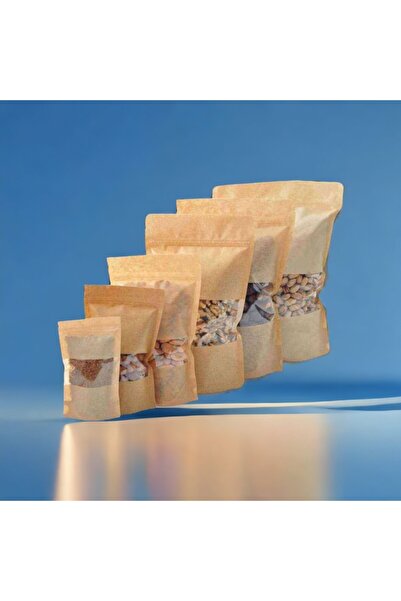 Konak Ambalaj Kraft Pencereli Doypack Tanışma , Deneme , numune Paketi