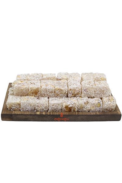 Dağcıoğlu Square Turkish Delight with Coconut and Hazelnut 3 kg
