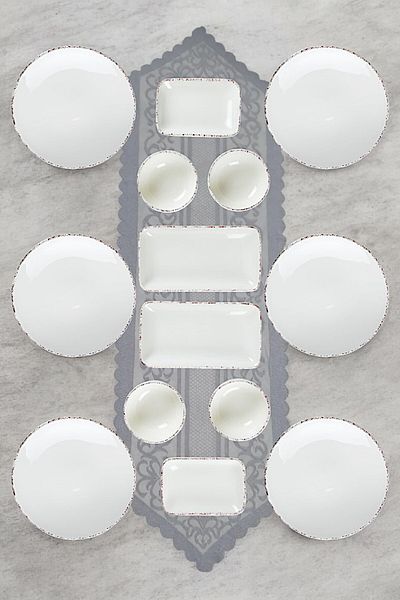 ShoppingPortal Cream Rustic Breakfast Set - 14 Pieces, 6 Person