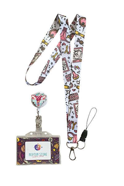 neptünstore Set de 3 frânghii pentru agățat pentru gât + suport pentru insign...