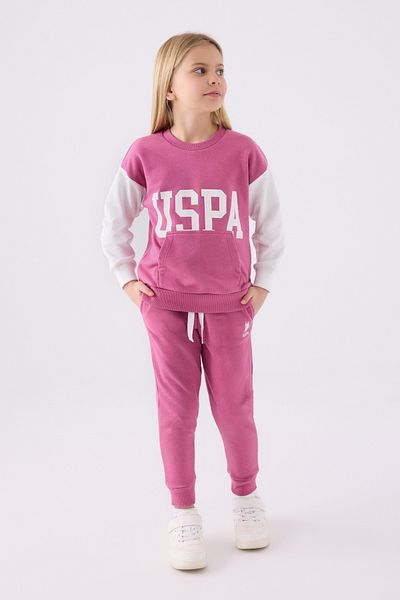U.S. Polo Assn. Σετ αθλητικές φόρμες για κορίτσια - 4-14 ετών, μανσέτες, ράστερ με τρεις κλωστές, νέα σεζόν