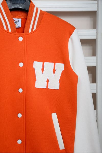 KİDSPİTİRCİK Jachetă UNISEX FETE BĂIEȚI PORTOCALIU 3 FIRE FLEECE COLLEGE