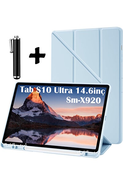 m.tk moveteck Samsung Galaxy Tab S10 Ultra 14.6 Kılıf Kalem Bölmeli Akıllı Uy...