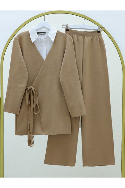 Modamorfo Mink Knitwear Set - Lace Front and Cardigan