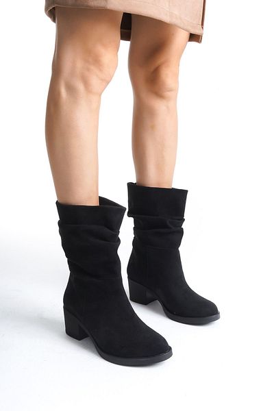 MODA MHS ЕКСКЛУЗИВНИ ДАМСКИ ЧЕРНИ БОТУШИ BELLOWS