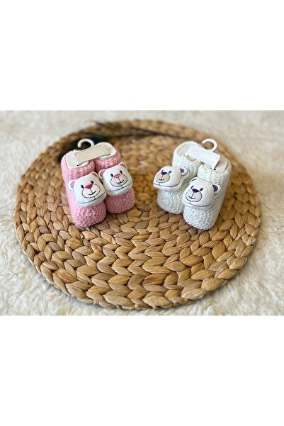 anne dokunuşu gibi KUZUM BEBE 2’li Ayıcıklı Pembe EKRU Kız Erkek Bebek Triko ...