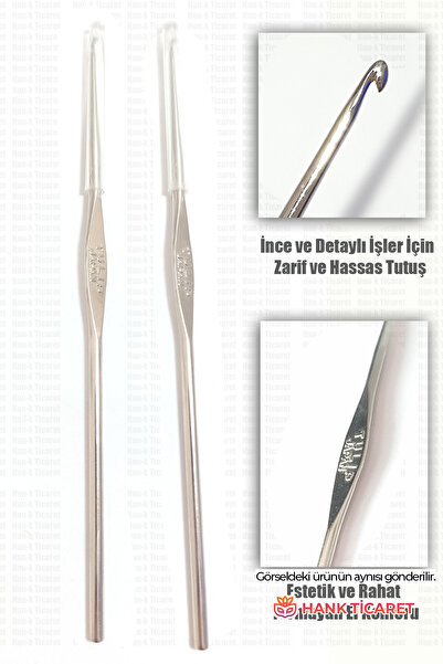 HANK TİCARET 1 Adet Tığ 8 Numara Örgü Tığı Metal 1.25mm
