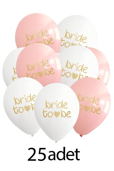 Atölye Mi Bride To Be Baskılı Balonlar Bride Parti Balonları 25li Paket