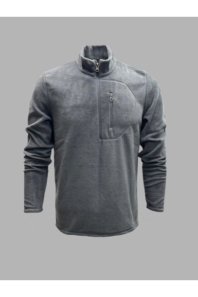 NJM Ανδρικό φούτερ Fleece Universal Anthracite Standard Fit με φερμουάρ γιακά εξωτερικού χώρου