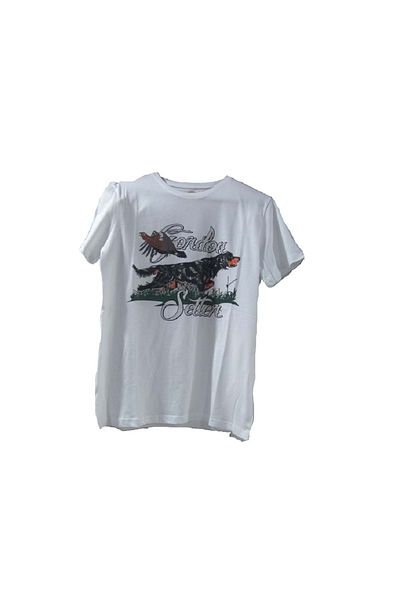 Avcı Tricou cu mânecă scurtă cu decolteu rotund cu imprimeu Gordon Setter - L