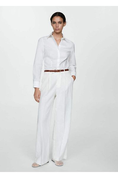 MANGO Woman Cămașă slim-fit din bumbac