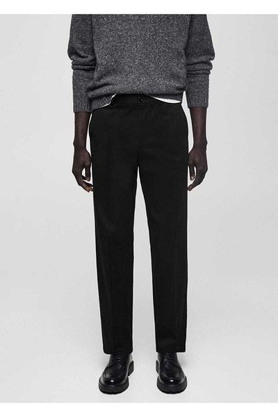 MANGO Man Straight Cut Cotton Drawstring Pants