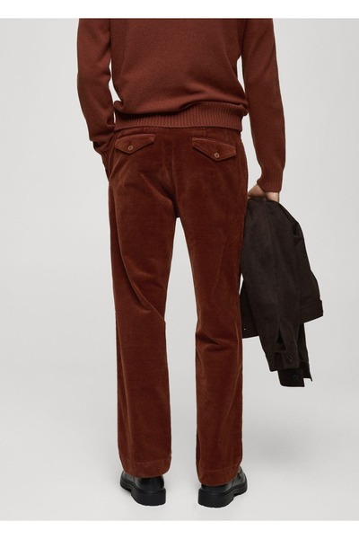 MANGO Man Düz Kesim Pilili Fitilli Kadife Pantolon
