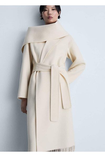 MANGO Woman Tassel Wool Overcoat