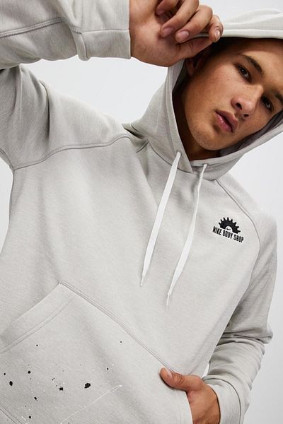 Nike Θερμά Φιτ Φλις Πόλο Τοπ Ιώ Πολαρισμένο Ανδρικό Φούτερ Κρεμ Λευκό