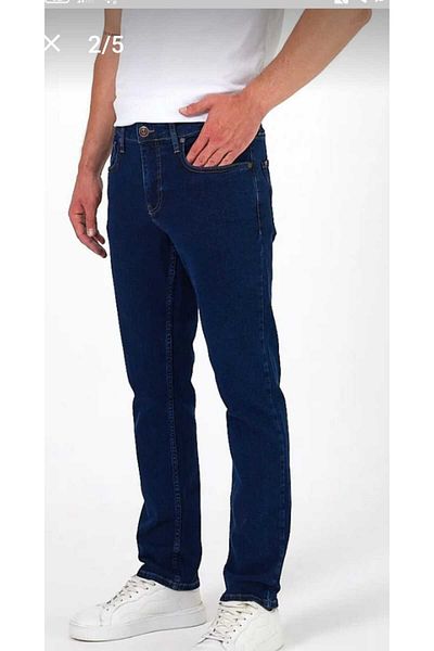 Denim Мъжки дънки JENS - Тъмносини, широки крачоли