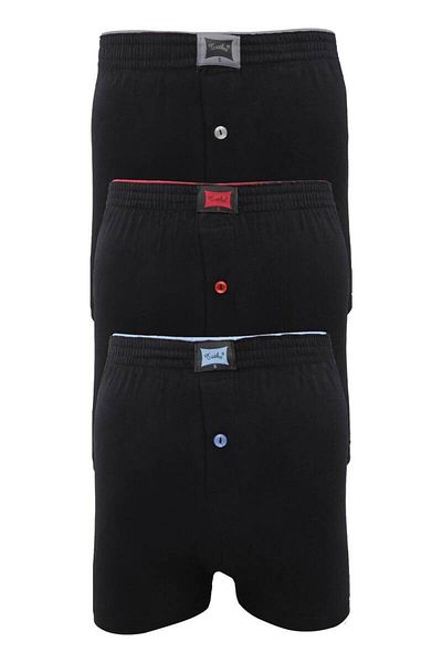 Tutku Black Combed Cotton Plain Boxer 117 - Pack of 3