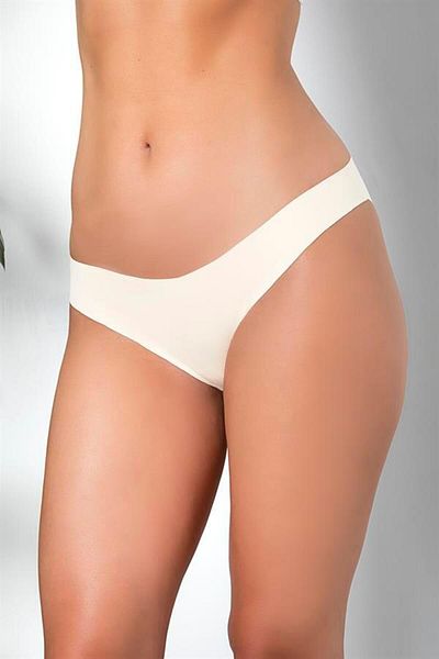 Ecenaz 3-Piece Seamless, No Trace, Laser Cut, Slip Panties Ecru (Brf21261)