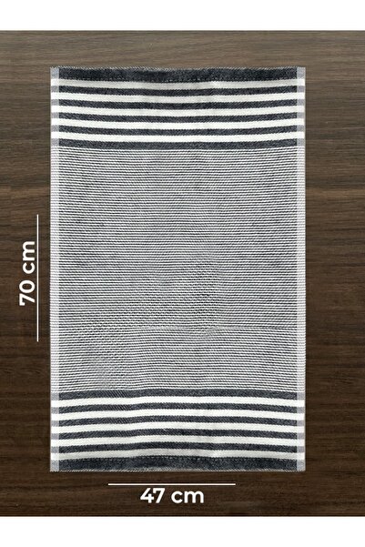 Tuable Zena Çizgili Siyah Leke Tutmaz Mutfak Kurulama Bezi, Çok Amaçlı Servis Mutfak Havlusu 47x70cm