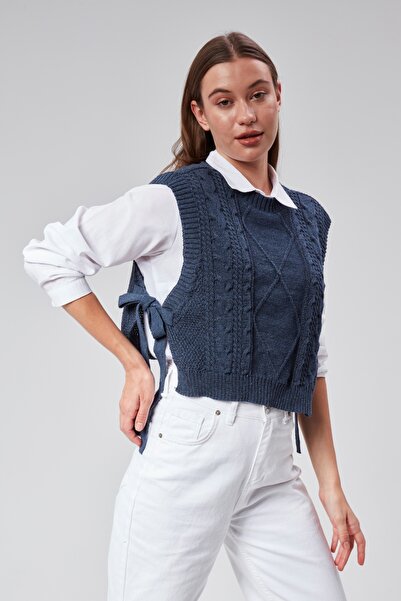 MA ananas Листовий метал Orgu Suveter з бічною палітуркою