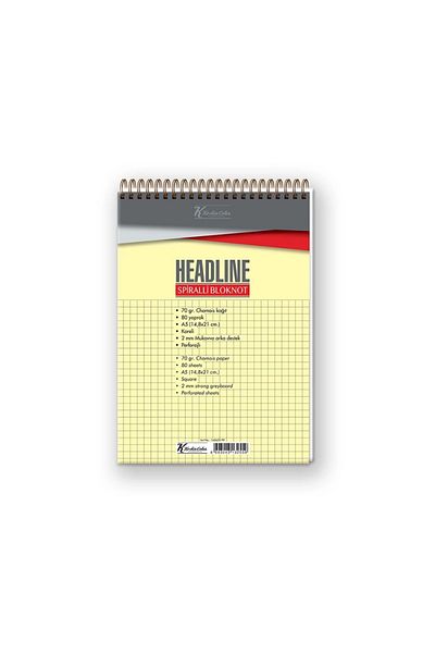 KESKİN COLOR A5 Spiral Headline 14.8x21 Cardboard Cover Memo Pad