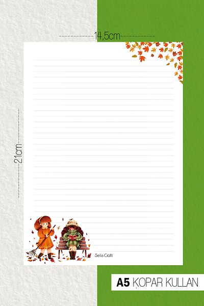 SelisCraft Autumn Themed Notepad 01 Daily Planner, Notebook, To Do List, Notepad, Agenda