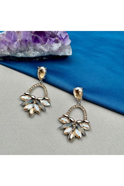 Opia Takı & Aksesuar Women's Jewelled Long Dangle Earrings