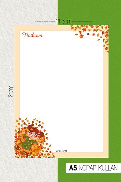 SelisCraft Autumn Themed Notepad 02 Daily Planner, Notebook, To Do List, Notepad, Agenda