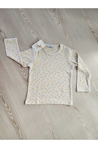 Leydukids Yıldızlı Yumoş Kumaş Uzun Kollu Tişört