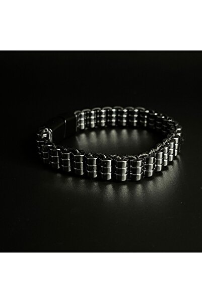 YILDIZ DOĞAL TAŞ SERTİFİKALI Hematit Taşı Şık Erkek Siyah Doğal Taş Bileklik Mıknatıslı ve Kilitli Kapama