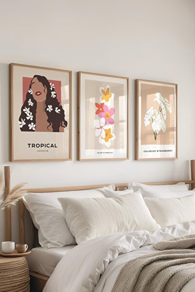 Postifull Set de pictură cu cadru, 3 bucăți de cadru din lemn și set de poste...