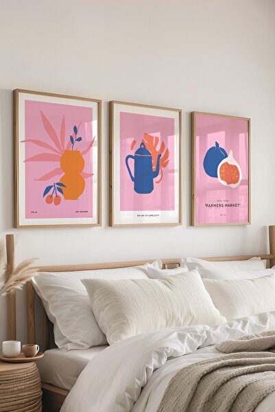 Postifull Set de picturi cu rama, 3 bucăți de rame din lemn și set de postere...