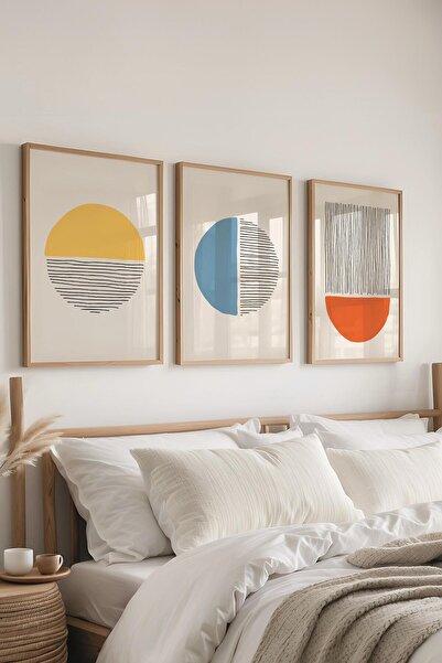 Postifull Set uokvirenih slika, 3 komada drvenih okvira i set plakata sa geom...