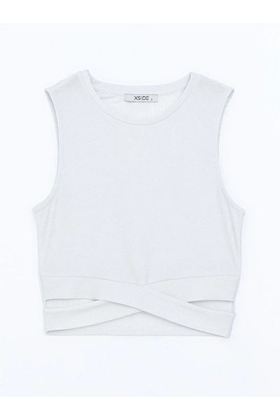 LC Waikiki XSIDE Tricou sport pentru femei, gri argintiu, cu aspect strălucitor