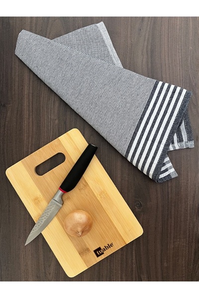 Tuable Zena Смугаста чорна не залишає плям кухонна серветка - 47x70см, багатофункціональна серветка для сервірування