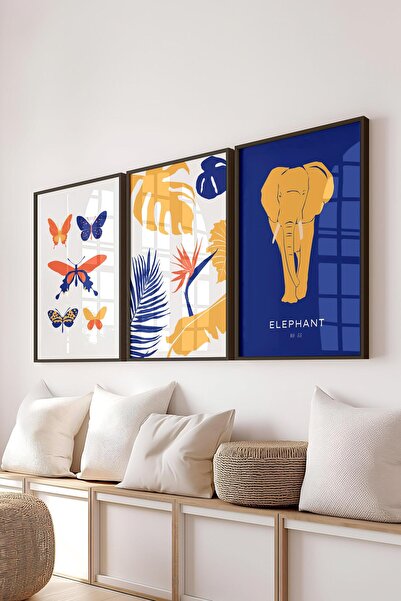 Postifull Set de picturi cu rame, 3 bucăți cadru negru și set de postere colo...