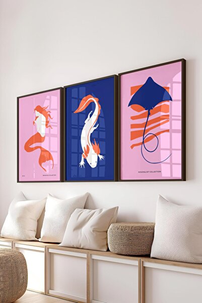 Postifull Set de picturi cu rame, 3 bucăți de rame negre și set de postere mi...