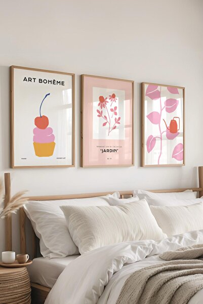 Postifull Set de pictură cu rame, 3 bucăți de rame din lemn și set de postere...