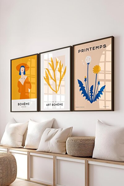 Postifull Set de picturi cu rama, 3 bucăți cu rame negre și set de postere cu...