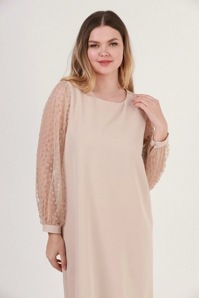 rapellin Φόρεμα Casual Form Plus Size 1786-Μπεζ