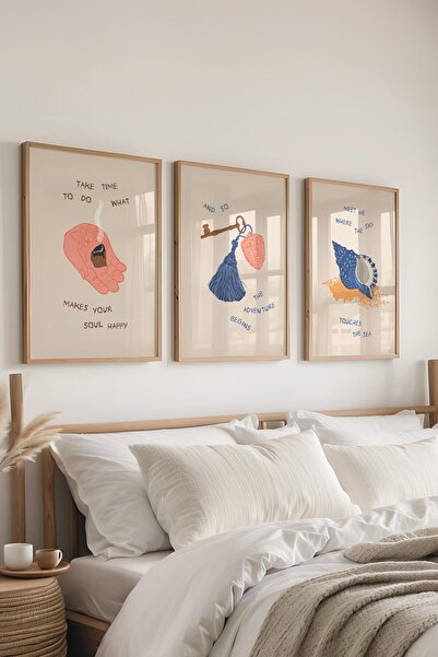 Postifull Set de pictură cu cadru, 3 bucăți de cadru din lemn și set de poste...